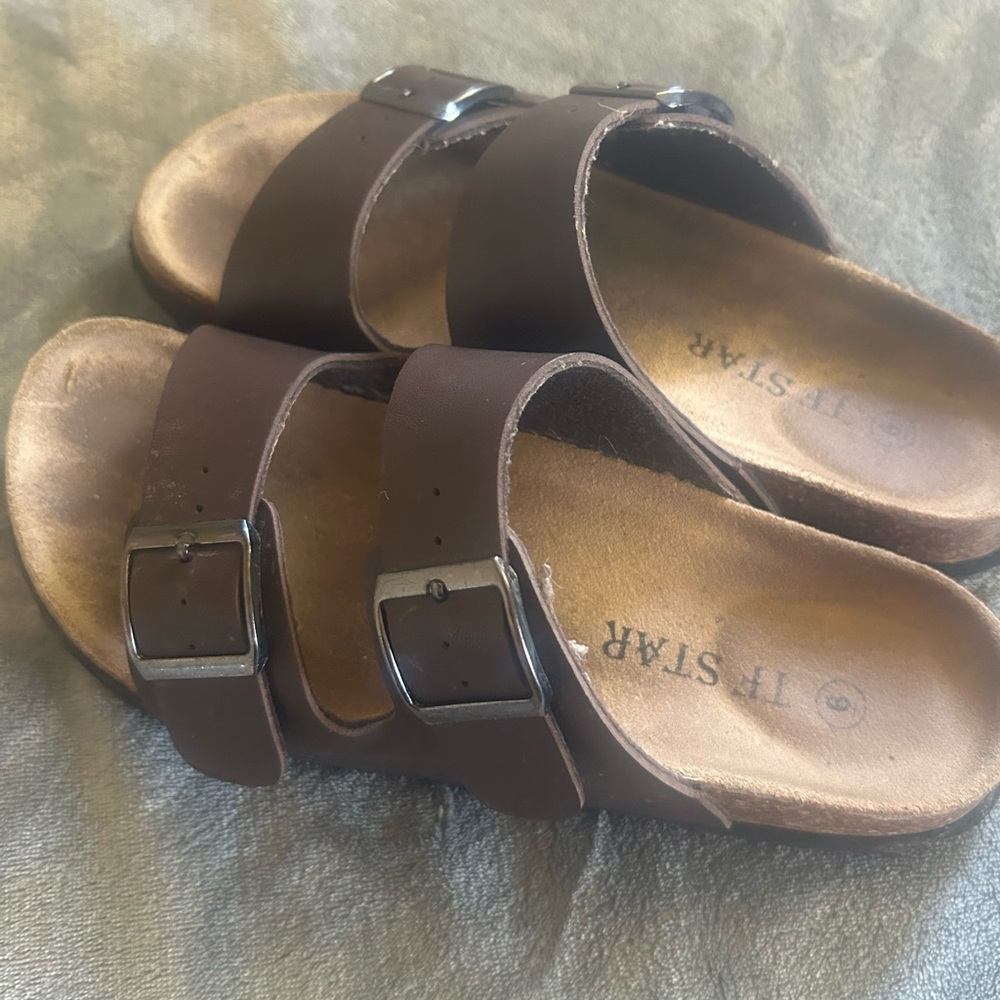 Brown Double Strap Sandals
